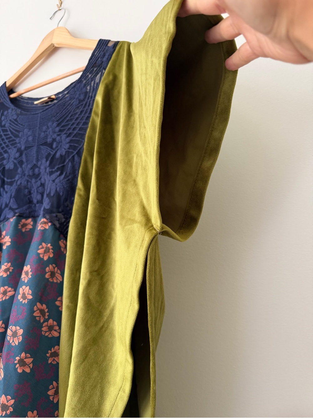 The Morgan Factory Repurposed Upcycled Poncho Kimono One Size Boho Colorful - Picture 2 of 9